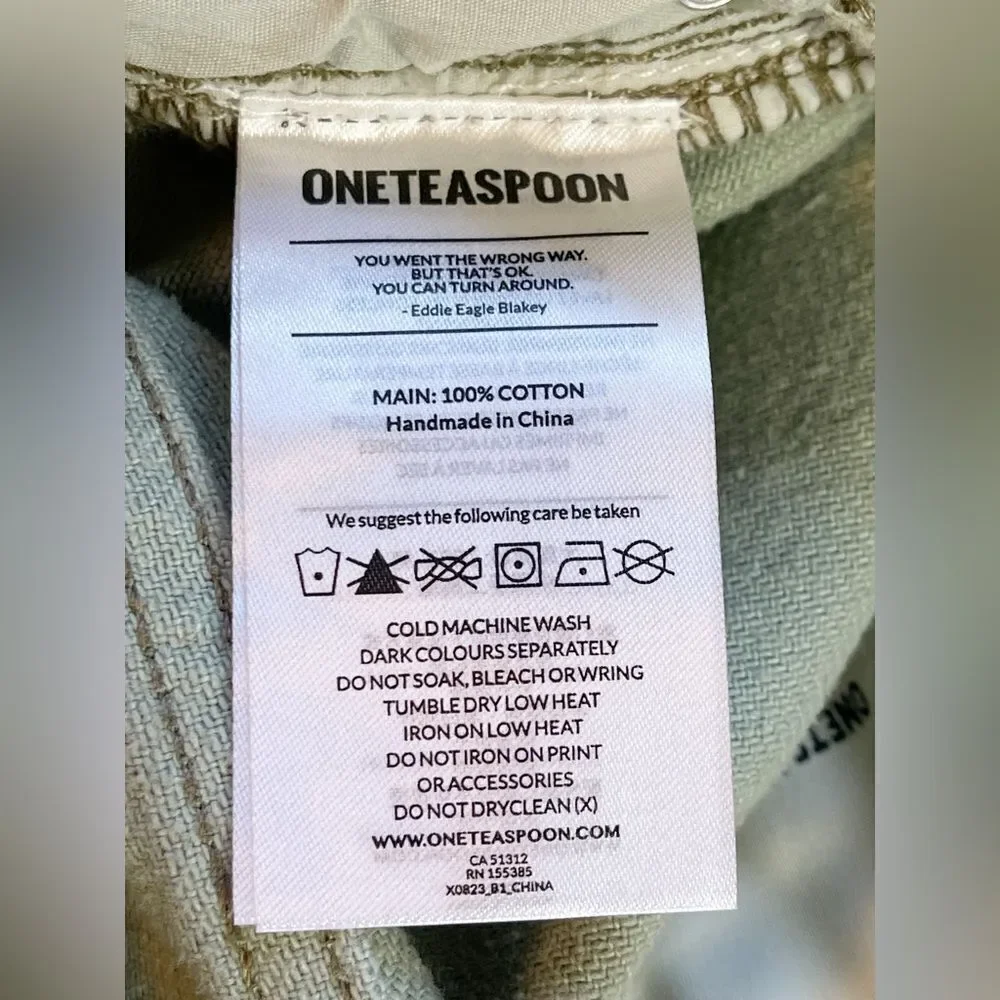 One Teaspoon Free People Stevies Long Length Boyfriend Shorts fade Khaki NWT 28